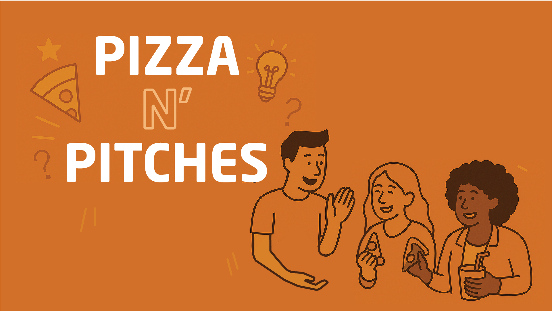 Webbanner for the event "Pizza & Pitches"